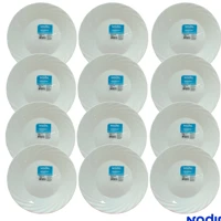 Imagem da promoção Kit Jogo de Pratos 12 Peças Jasmim Vidro Branco Fundo Opaline