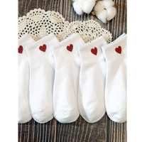 Imagem da promoção KIT6 12 Meias Femininas Tipo Sapatilha com Bordado de Coração Algodão Respirável Baixo Cano Para Pri