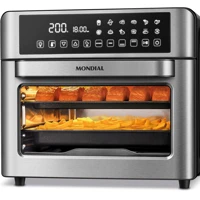 Imagem da promoção Fritadeira Air Fryer Forno Oven Digital 25L, Mondial, Preto/Inox, 2000W, 110V - AFO-25L-BI
