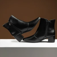 Imagem da promoção Bota Feminina Social Bico Fino Salto Médio Confortável Moda Blogueira Boho