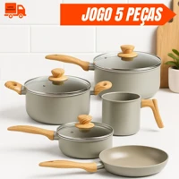 Imagem da promoção Conjunto De Panelas 5 Peças Napoli Pequim Antiaderente Grossas Revestimento Cerâmico