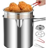 Imagem da promoção Fritadeira Com Cesto de Filtro, Conjunto de Fritadeira de Aço Inoxidável Com Alça E Tampa, Mini Frit