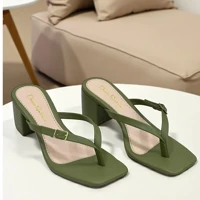 Imagem da promoção Sandália Feminina Tamanco Salto Bloco Sandalia Salto médio Tamanco Salto Grosso Ref 215