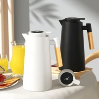 Imagem da promoção Garrafa Térmica de água 1L com Tampa Garrafas Térmicas Para Chás / Café Cabo Em Madeira