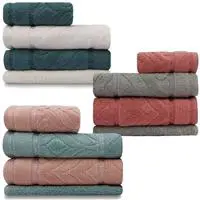 Kit Toalha 4 Peças Banho + Rosto + Piso 100% Algodão Ambience Atlântica - Emcompre em oferta na ShopTime