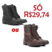 Imagem da promoção Bota Coturno Look Fashion Tira Tressê Feminina