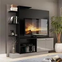 Home Theater Denver P/Tv Ate 55" Preto Acet Tx C/ Lacca Fume Brilho - Multimóveis em oferta na Magazine Luiza