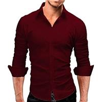Imagem da promoção Camisa Masculina Slim fit Luxo Basic Vermelho Marsala
