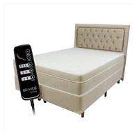 Imagem da promoção CONJUNTO COLCHÃO MAGNÉTICO MASSAGEADOR BIO QUÂNTICO BOX E CABECEIRA QUEEN SIZE BORDÔ