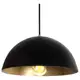 Pendente Luminária Ônix Meia esfera Alumínio 30cm Preto e Dourado em oferta
