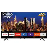Smart TV LED 55” Philco PTV55Q20SNBL USmaltra HD 4k HDR Borda Infinita Com Aplicativos E Audio Dolby em oferta na Americanas